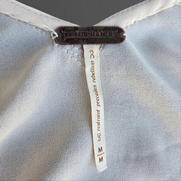 Vintage Y2K Beaded Art Deco Top Blouse Size M Sleeveless Fairy Boho Loose Flowy - Picture 6 of 11